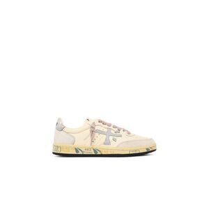 Premiata 'Bskt Clay' Ivory White Leather Sneakers Women